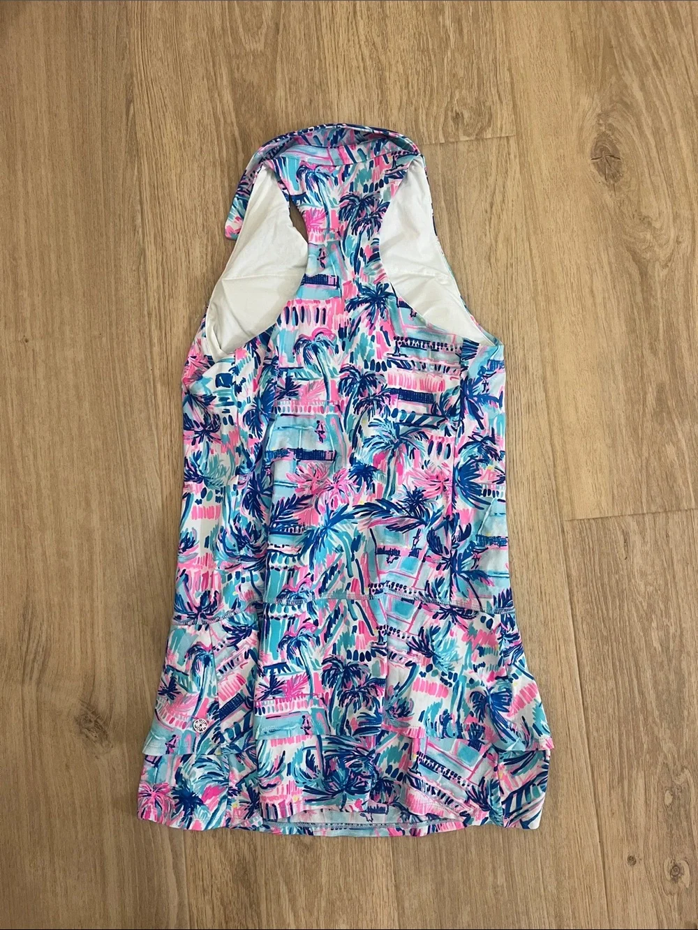 Lilly Pulitzer Womens Tropical Print Halter Dress in Pink, Blue, Teal